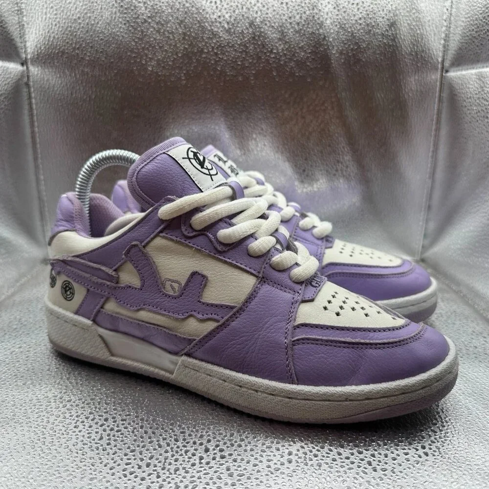 Size 4.5 Lost Boys x Vicinity Mens‎ Purple White Low Top Athletic Sneakers